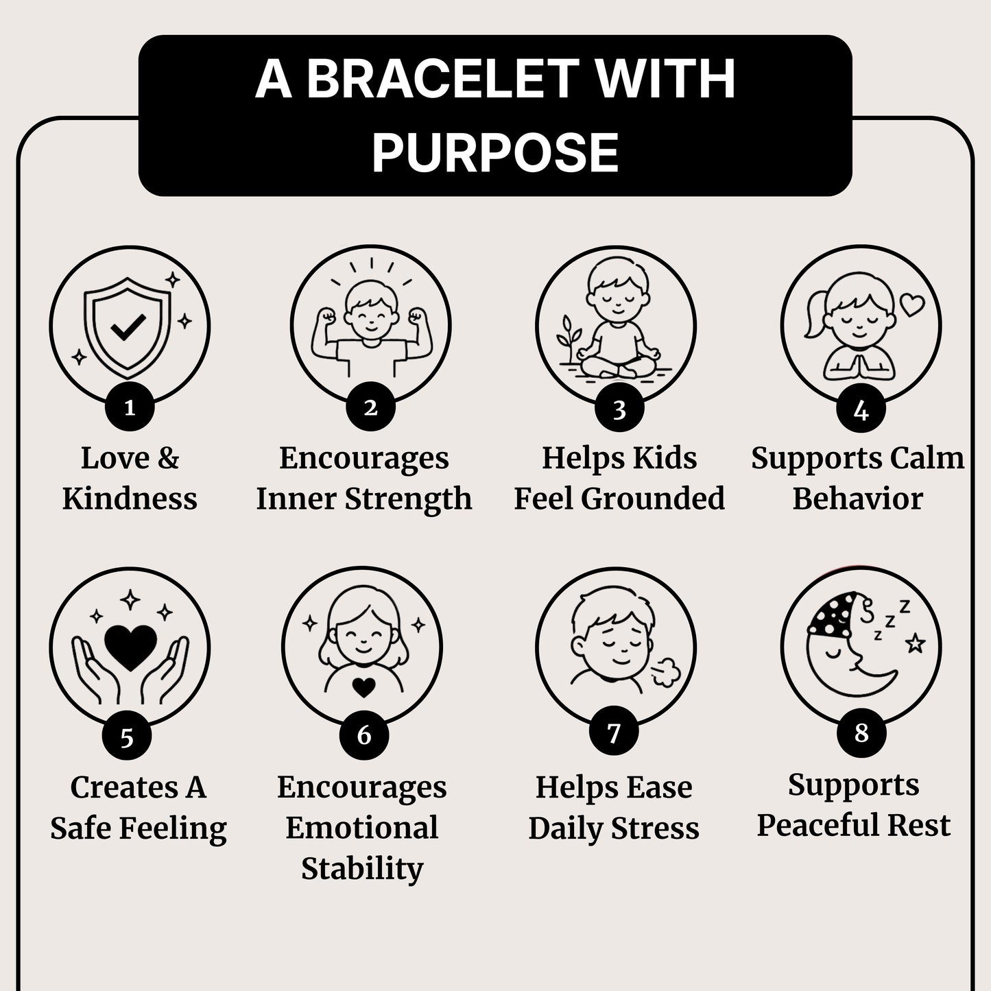 Kids Black Tourmaline Bracelet