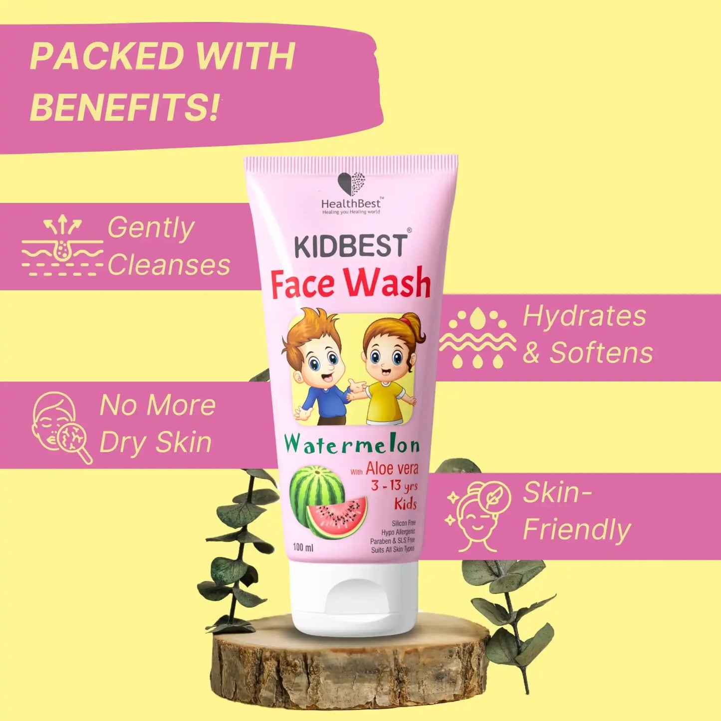 Kids Face Wash - 100 ml - Watermelon & Aloe Vera