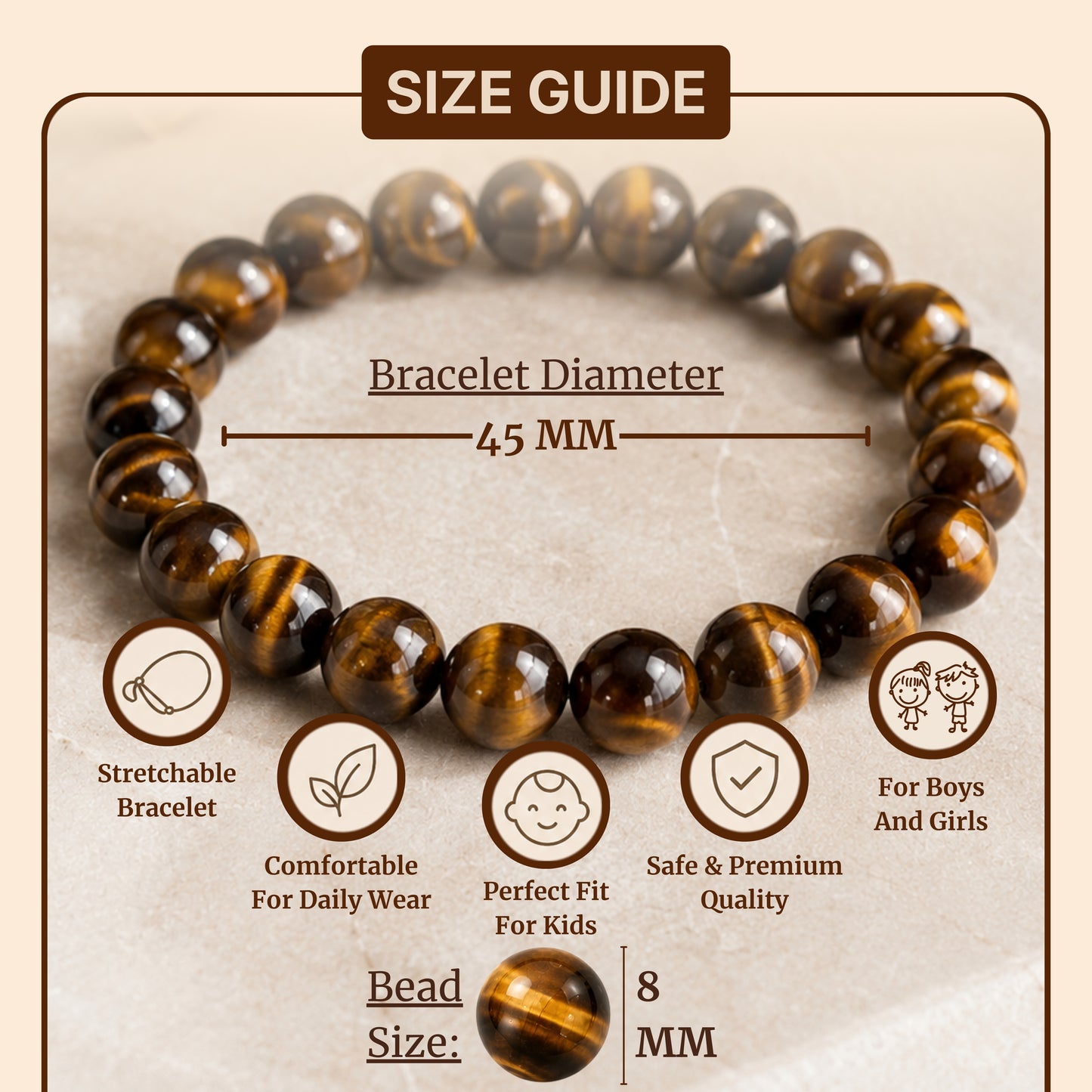 Kids Tiger Eye Bracelet