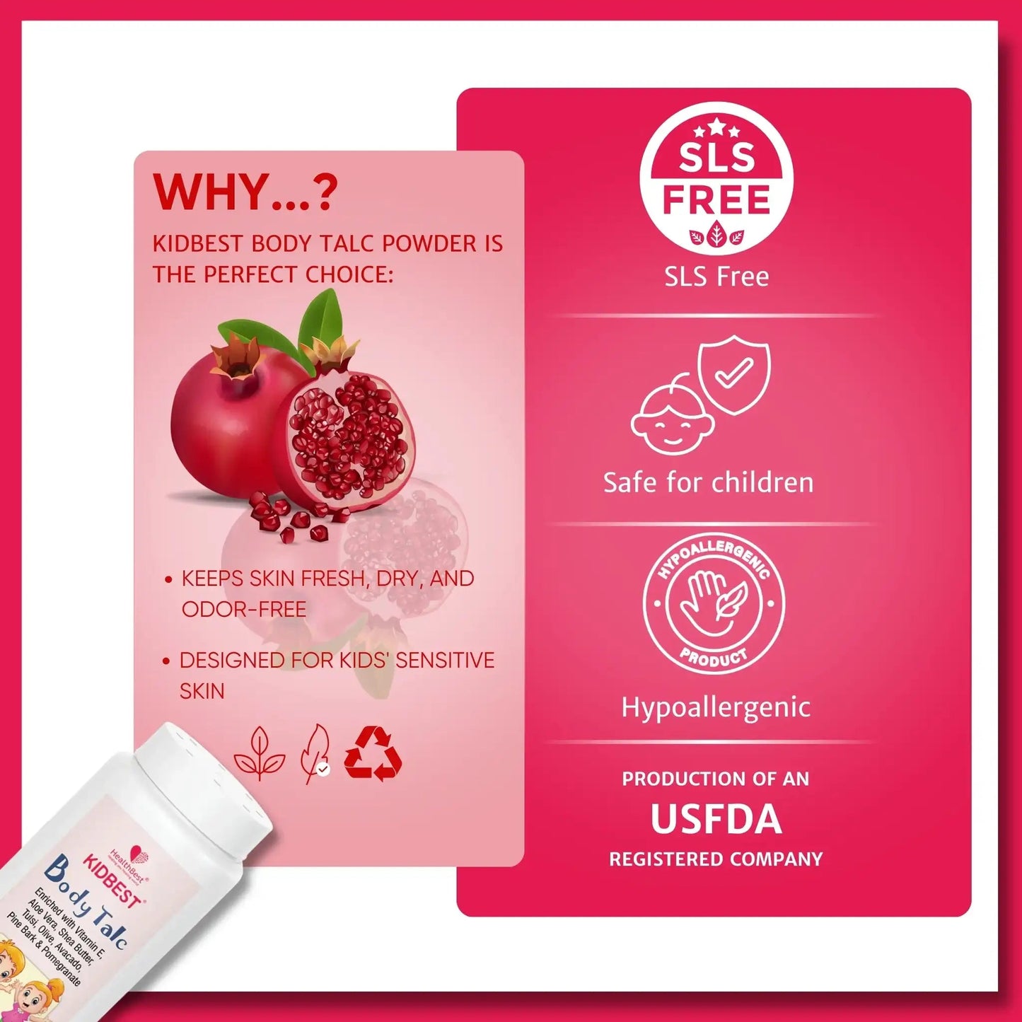Kids Body Talc - HealthbestKid's Cosmetic