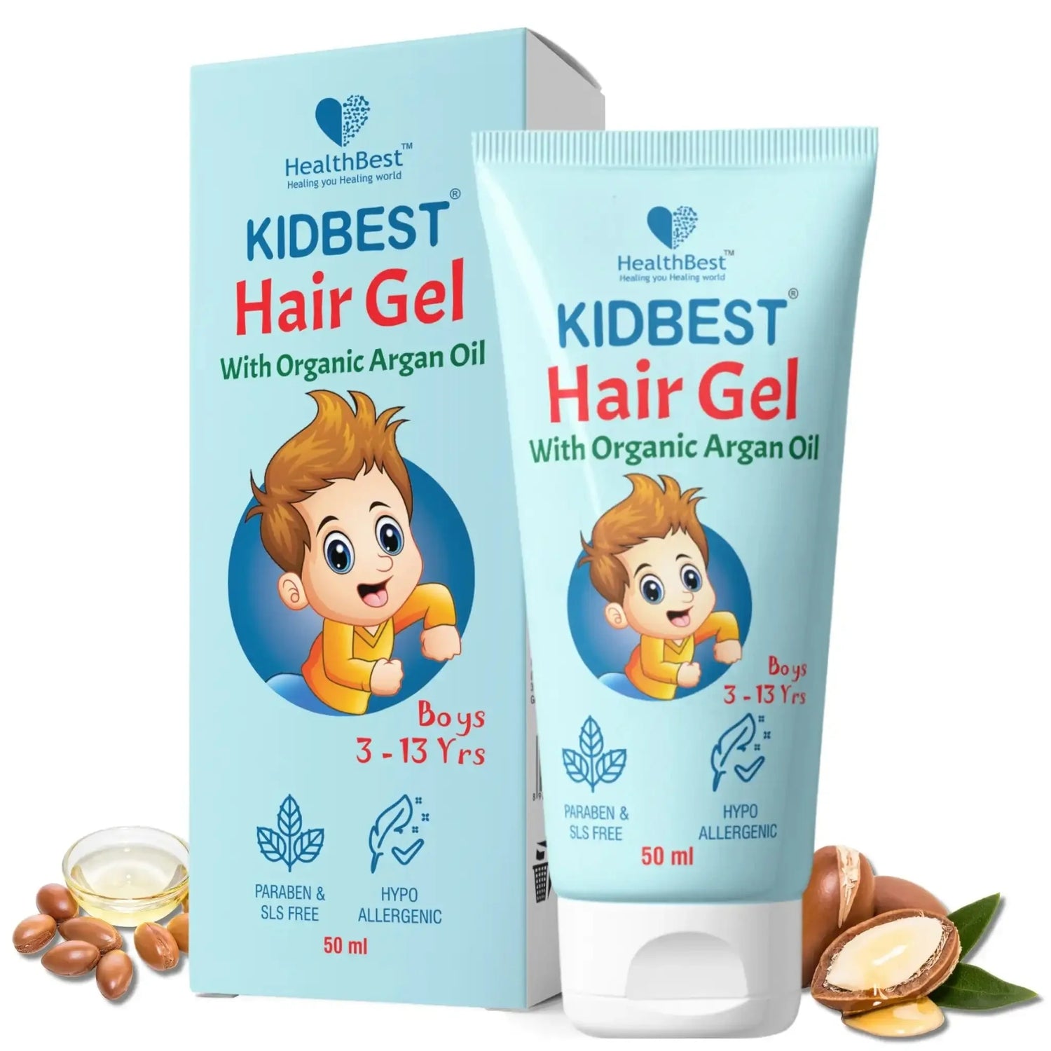 healthbest kids hair gel with organic argan oil