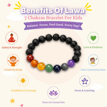 Kids 7 Chakra with Lava Bracelet