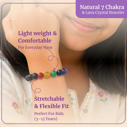 Kids 7 Chakra with Lava Bracelet