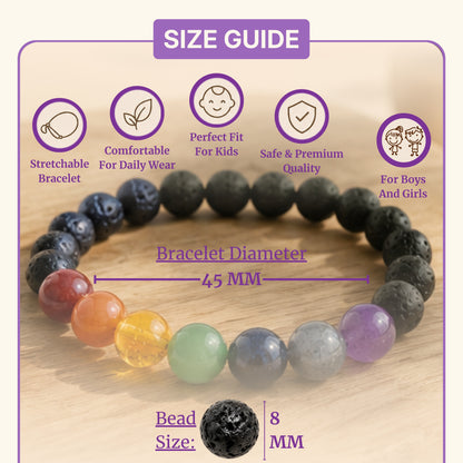 Kids 7 Chakra with Lava Bracelet
