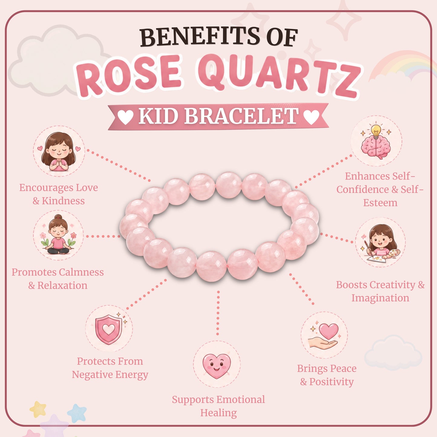 Kids Rose Quartz Bracelet