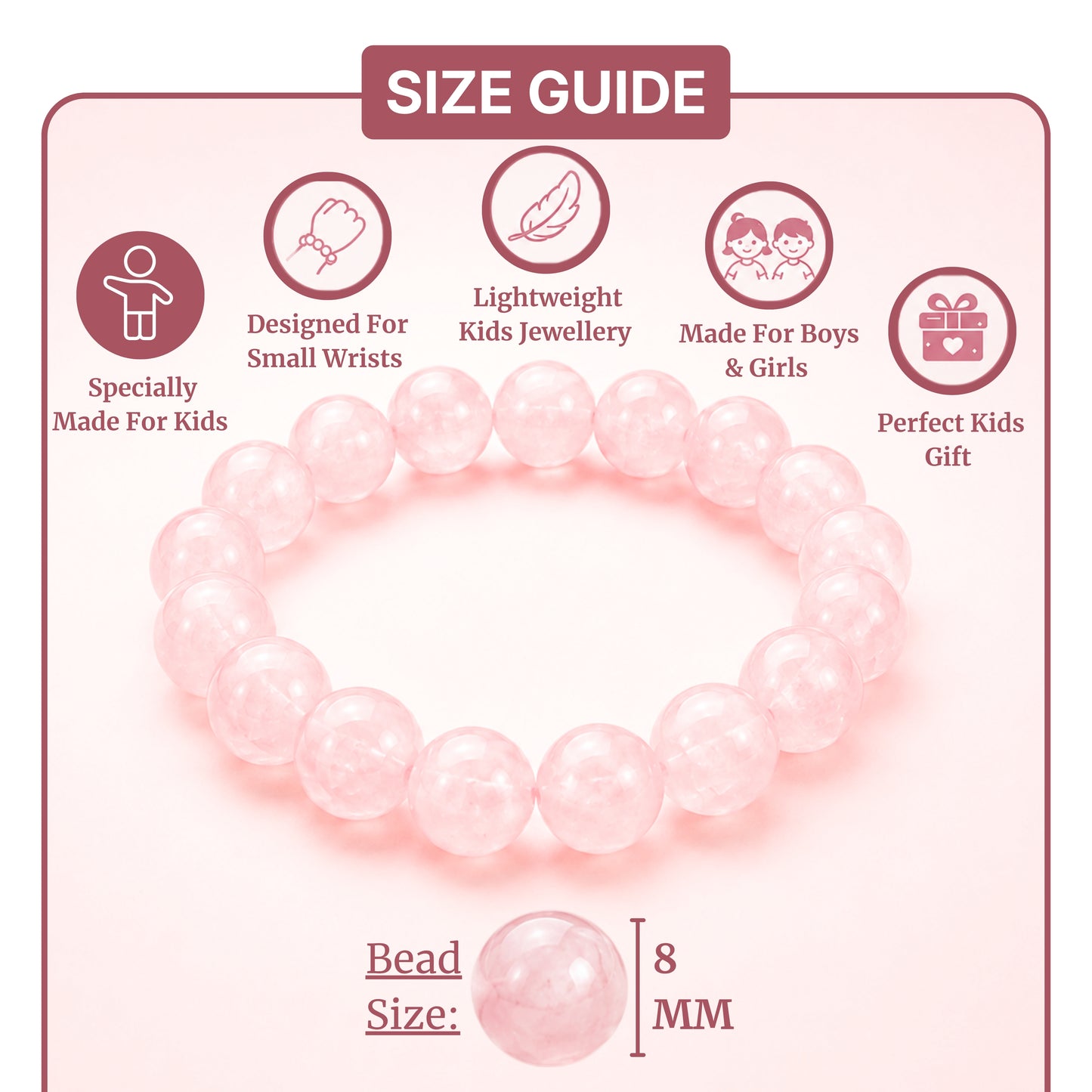 Kids Rose Quartz Bracelet