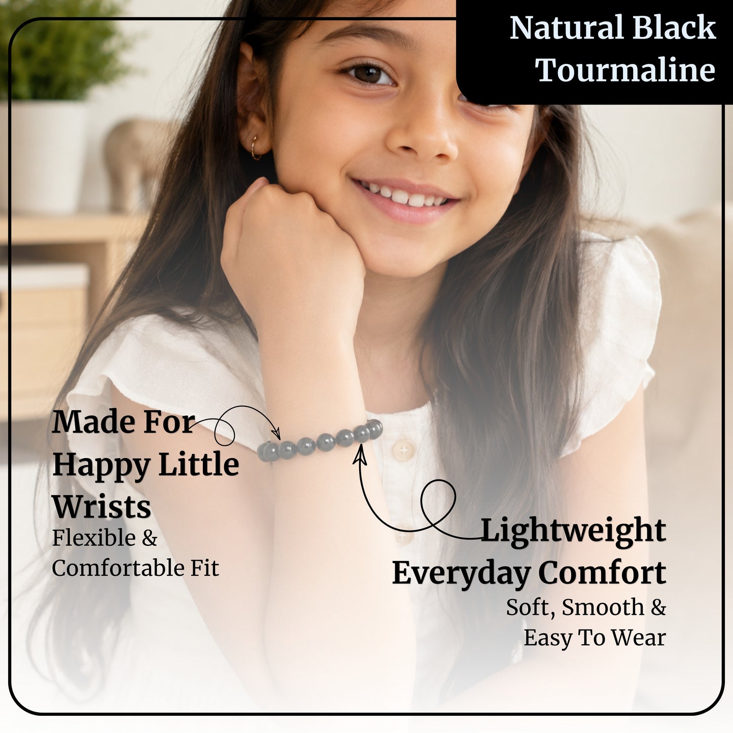 Kids Black Tourmaline Bracelet