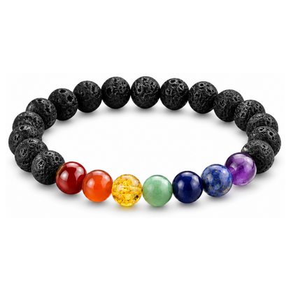 7 Chakra with Lava Bracelet