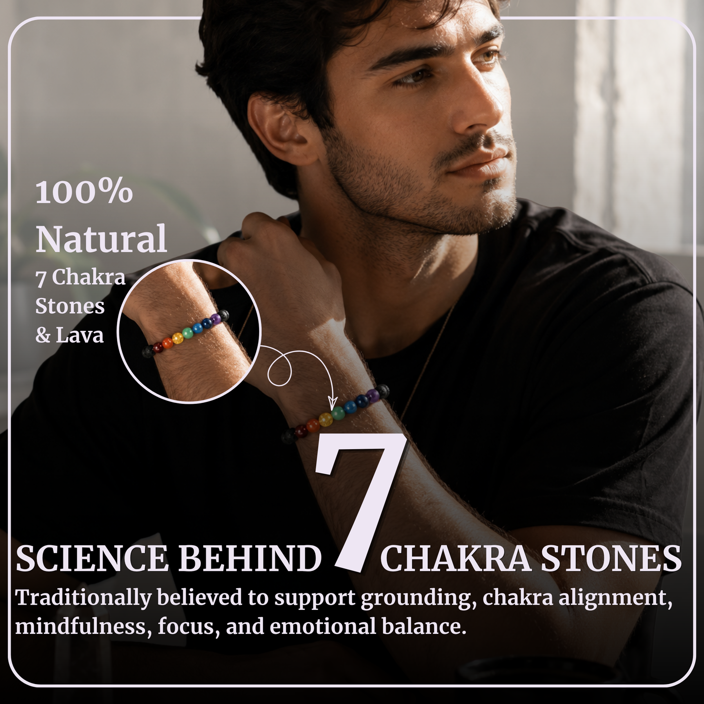 7 Chakra with Lava Bracelet