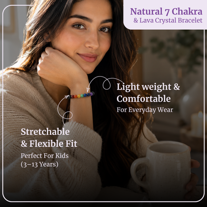7 Chakra with Lava Bracelet