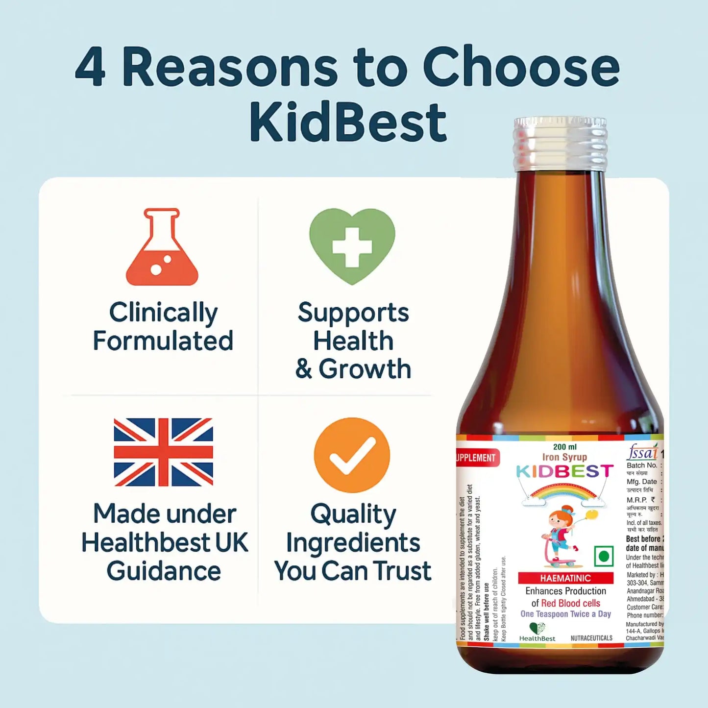 healthbest kids Iron syrup for supporting health