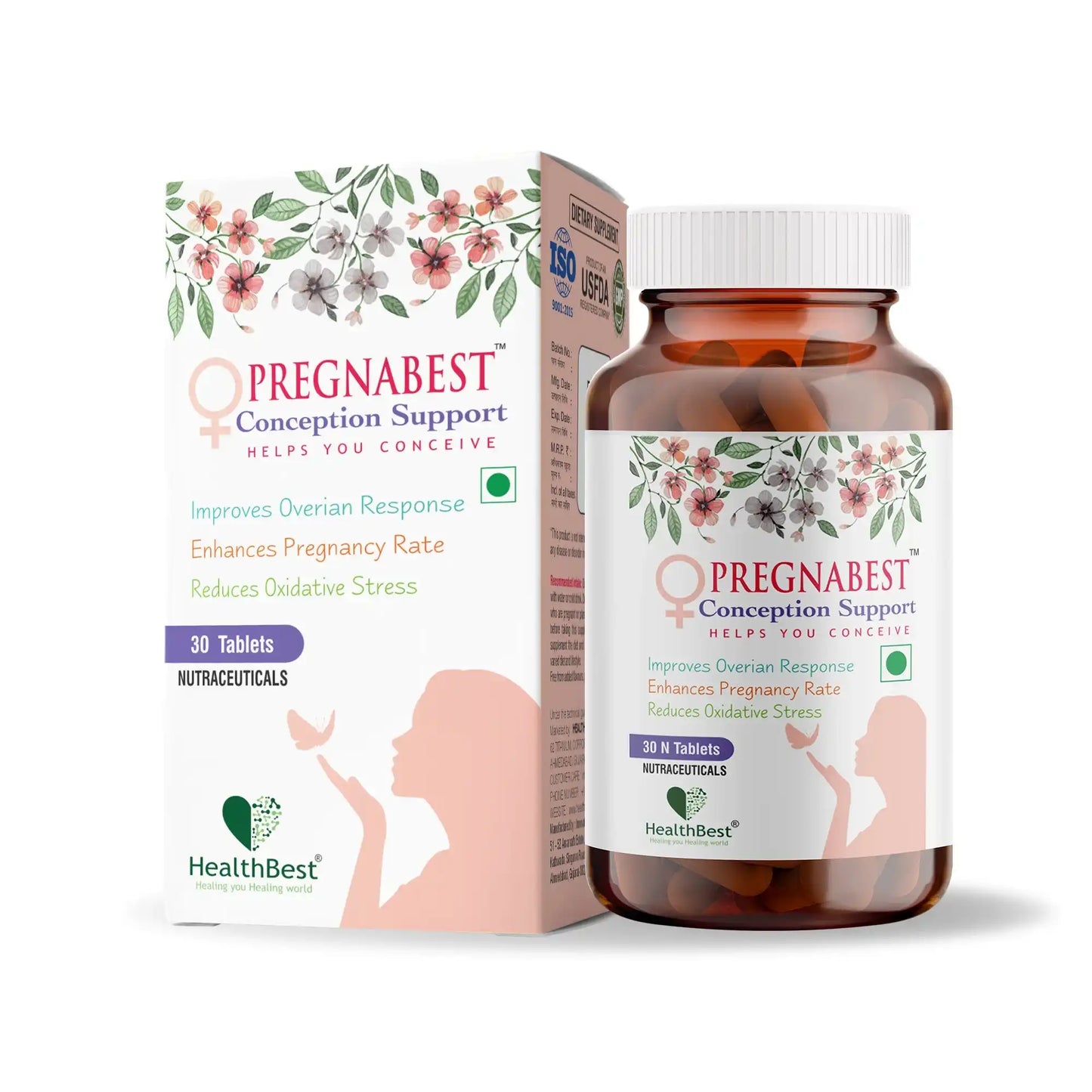 Pregnabest conception support product packaging on a white background