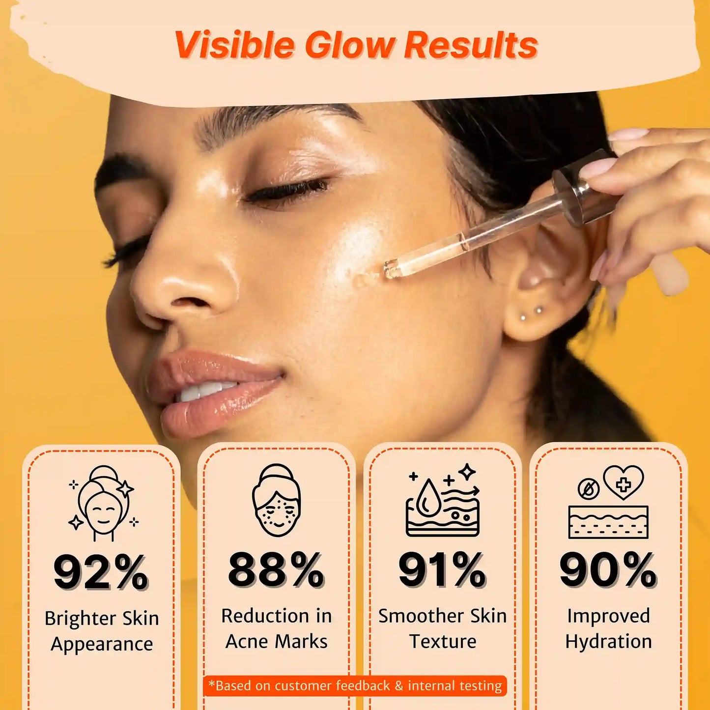 Woman applying TeenBest face glowing serum