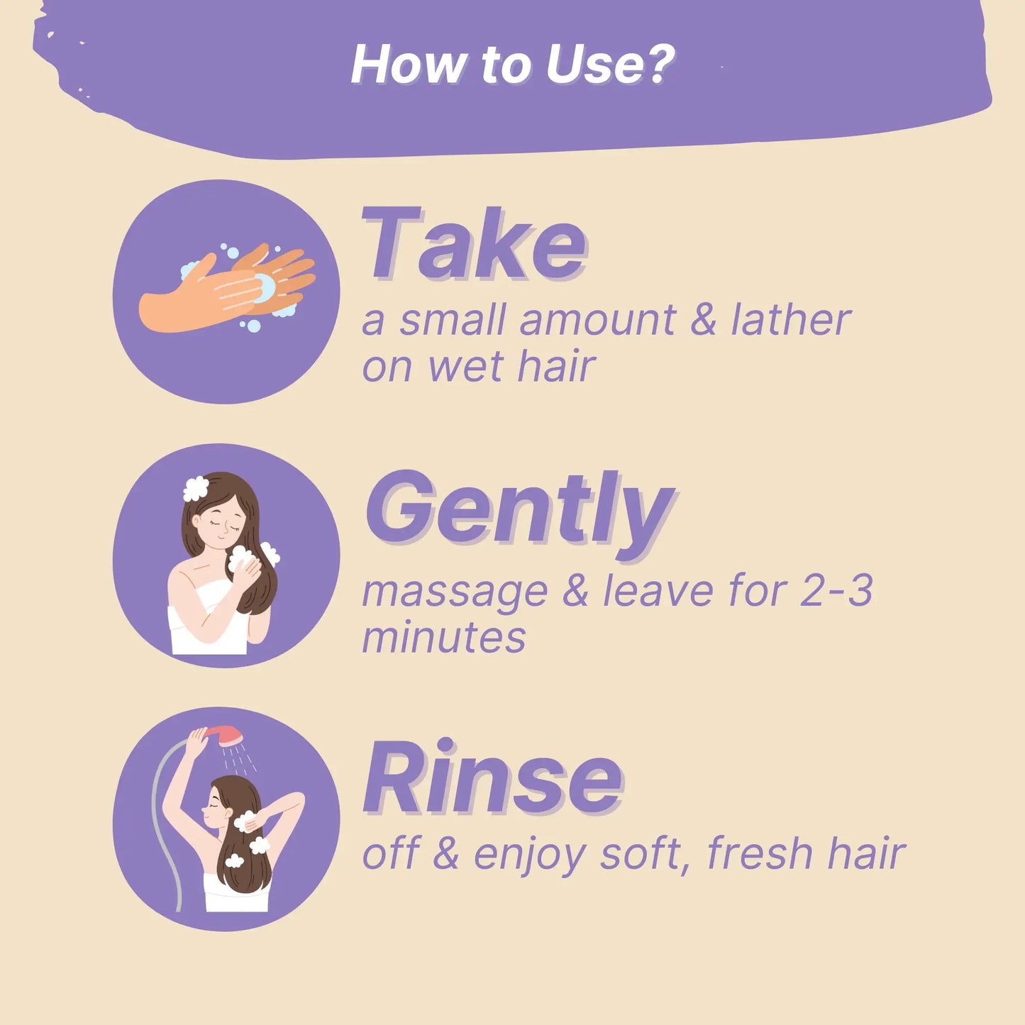 Instructions for using Hair Conditioner For Teenagers with illustrations and text 