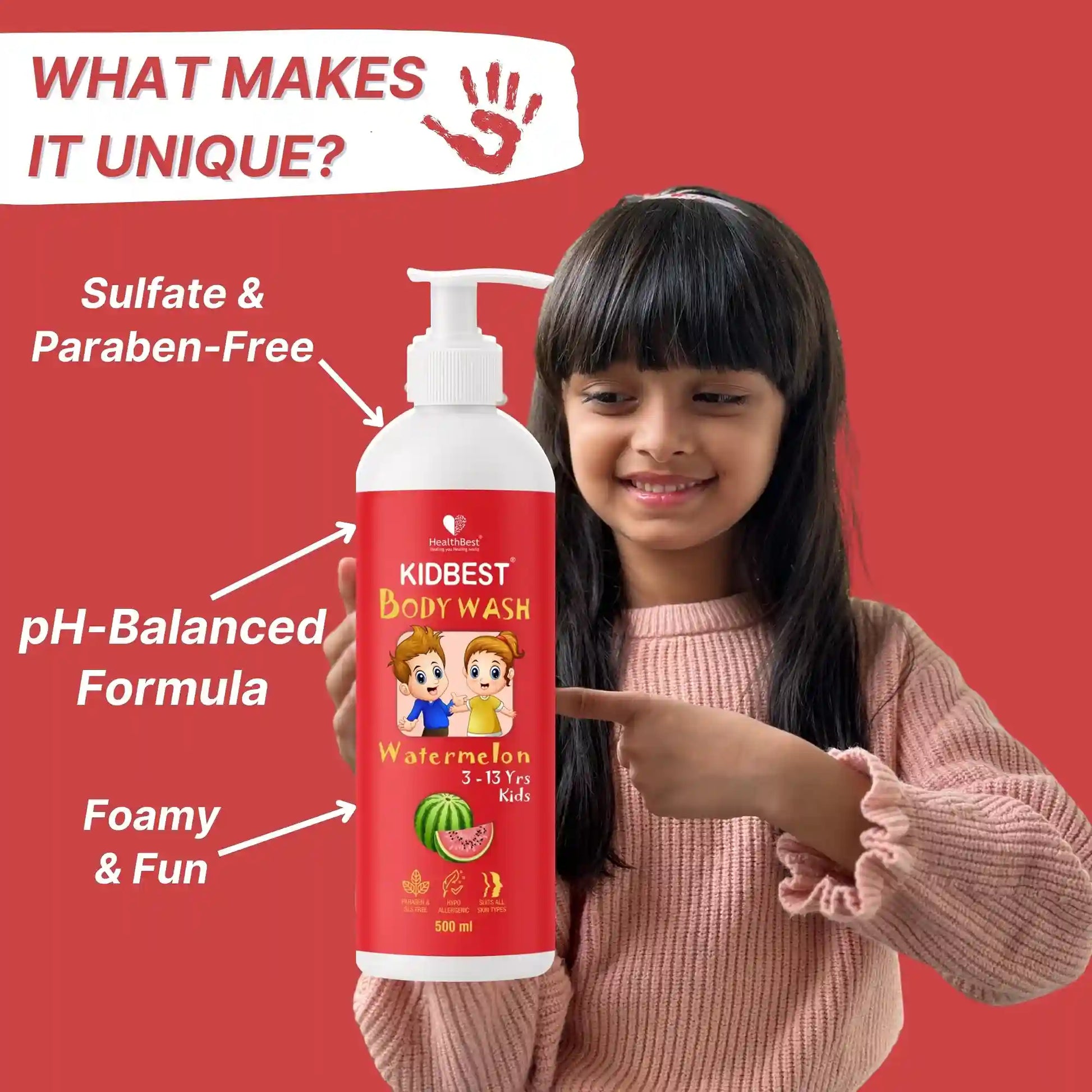 healthbest kids body wash with balanced ph