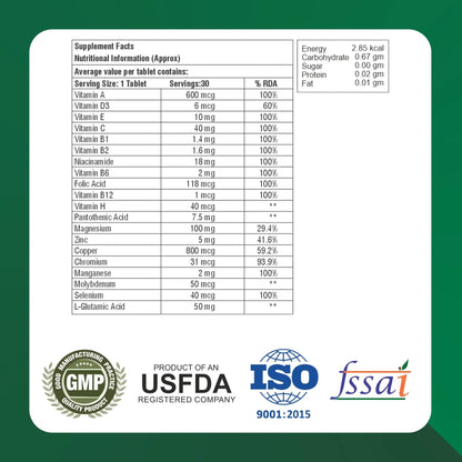 Vitobest Multivitamin 30 Tablets for Men & Women