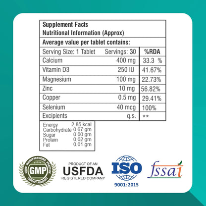 Calcium & Vitamin D3 30 Tablets