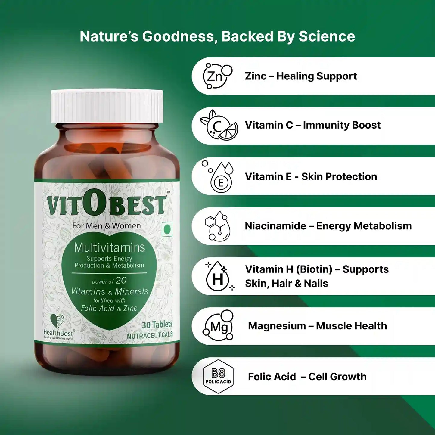 Vitobest Multivitamin 30 Tablets for Men & Women