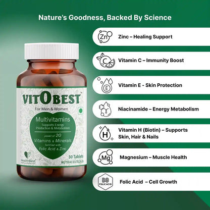 Vitobest Multivitamin 30 Tablets for Men & Women