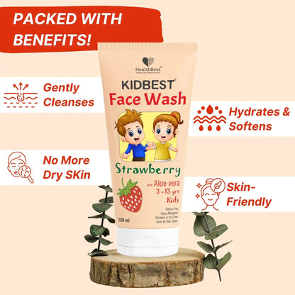 Kids Strawberry Face Wash – pH Balanced, Tear-Free