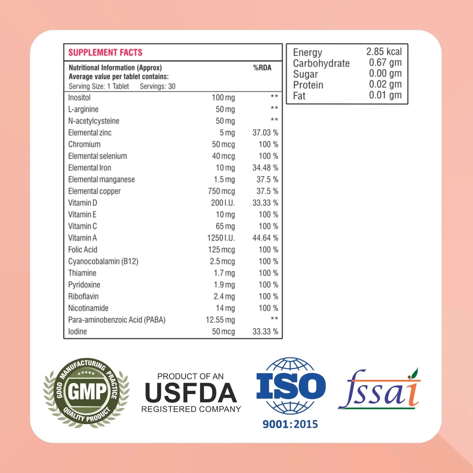 healthbest fssai approved conception support tablets for women