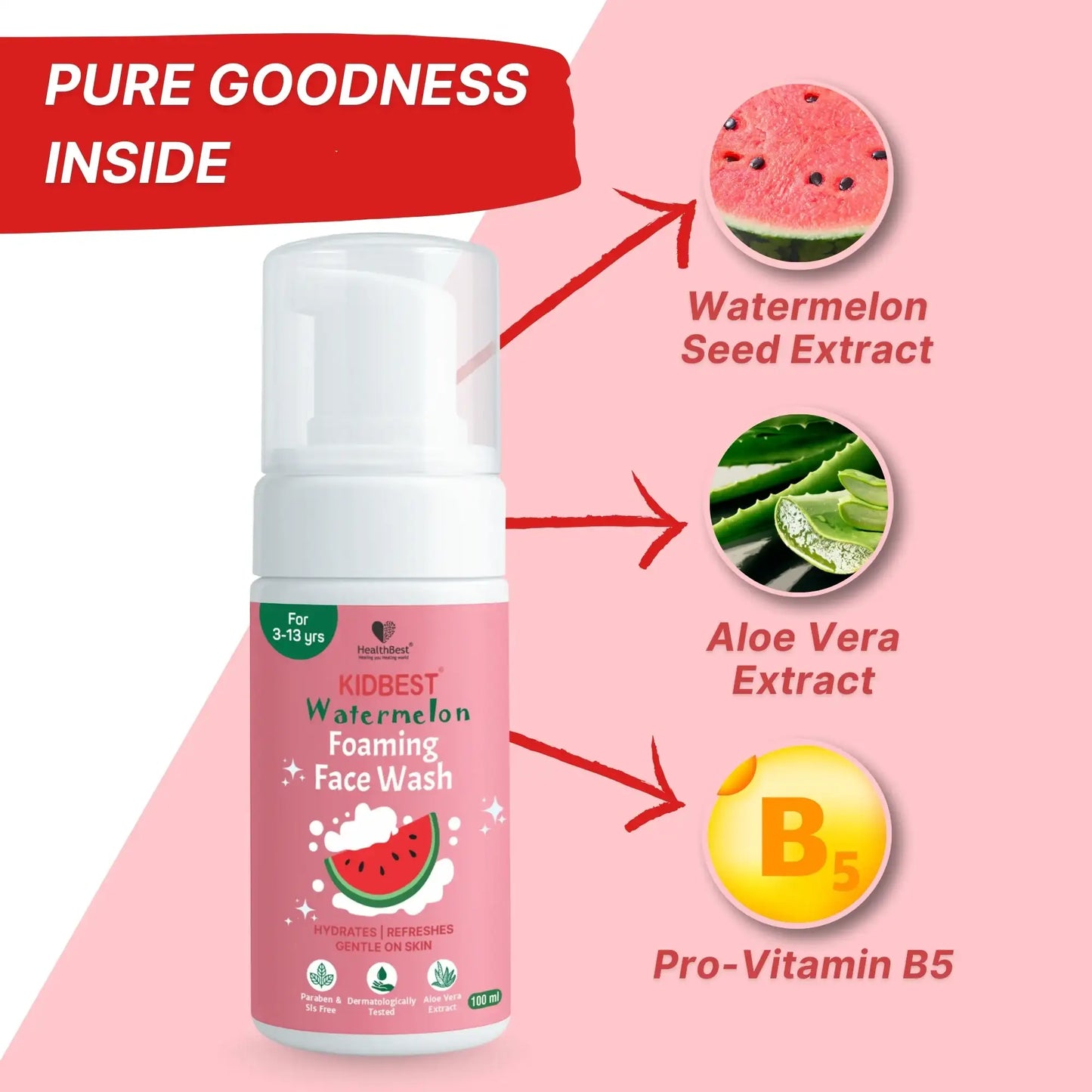 Kids Watermelon Foaming Face Wash
