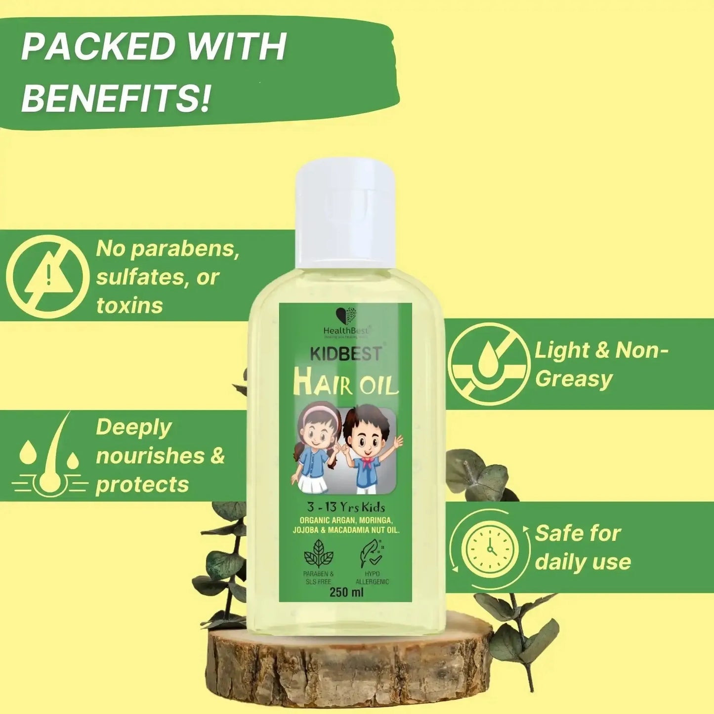healthbest kids light and non greasy hair oil