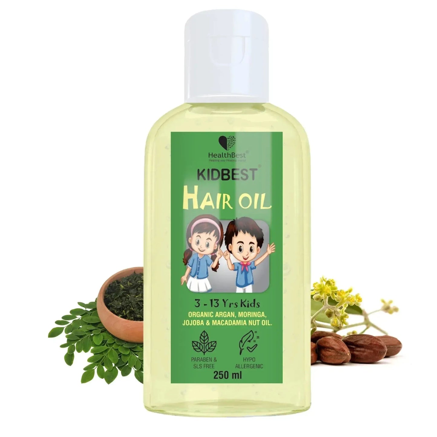 healthbest kids hair oil with moringa