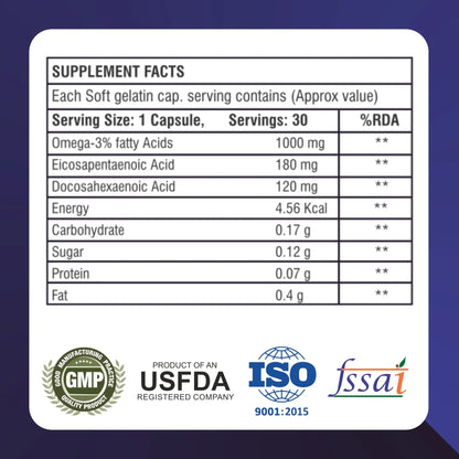 Omega-3 Fish Oil 30 Soft Gel Capsules