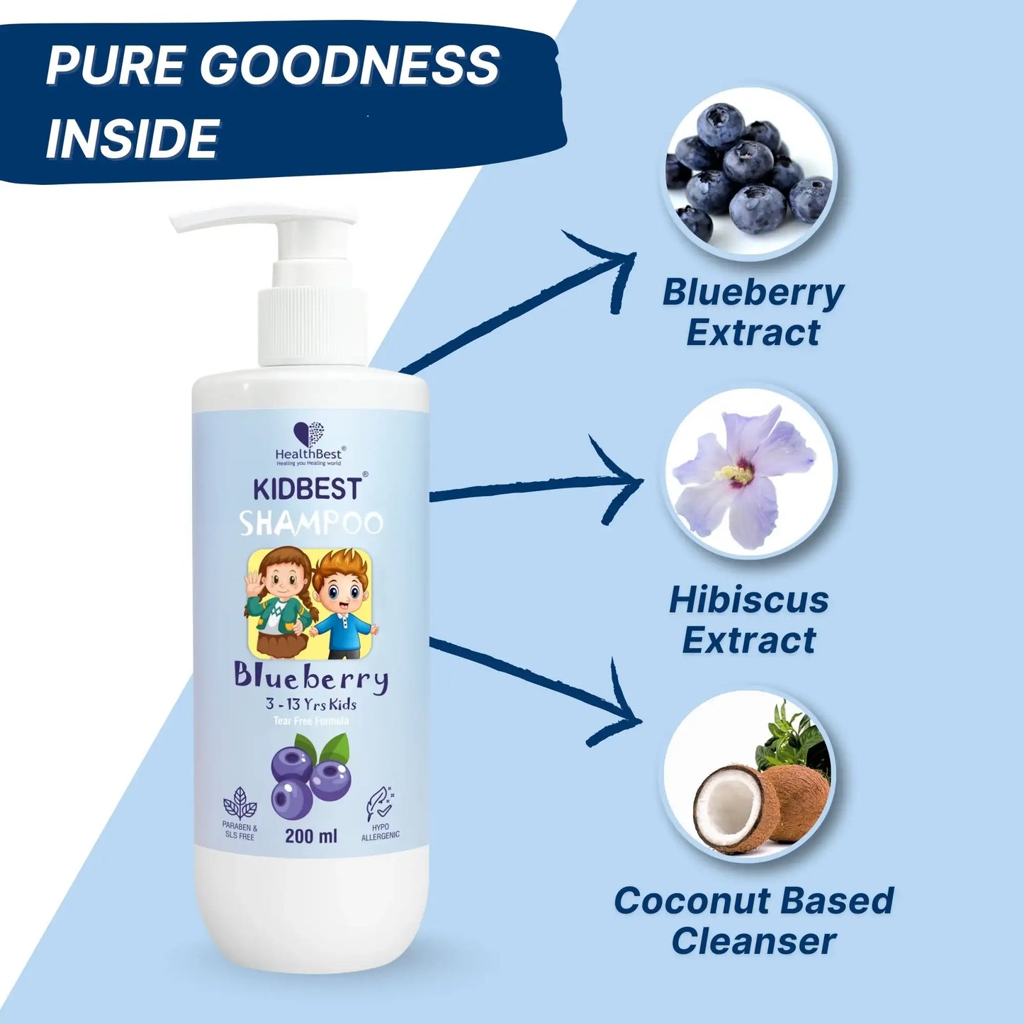 healthbest kids hair shampoo with hibiscus