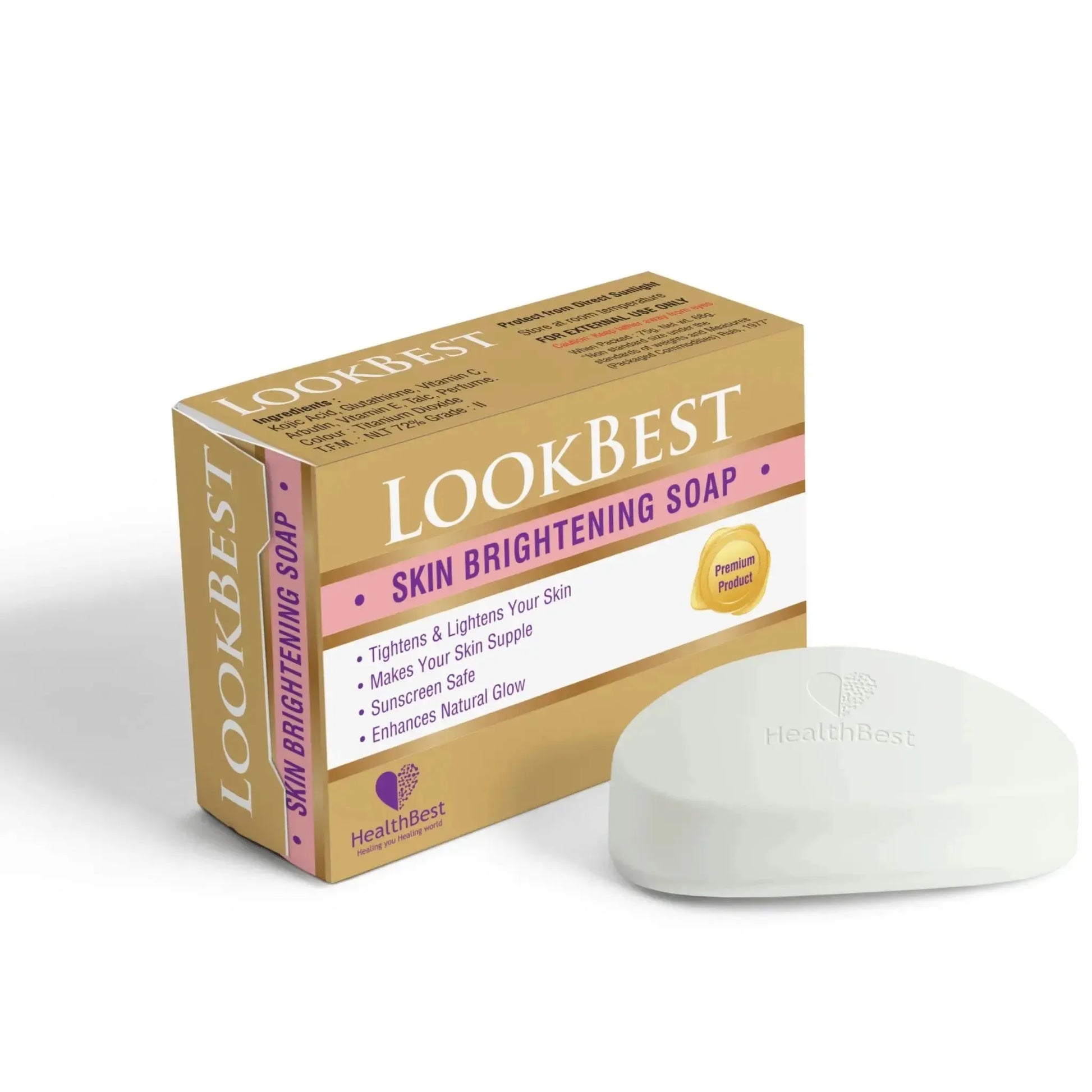 Skin Brightening Soap - Glutathione, Vitamin C & Kojic Acid for Glow Healthbest Skin Brightening Soap - Glutathione, Vitamin C & Kojic Acid for Glow Healthbest